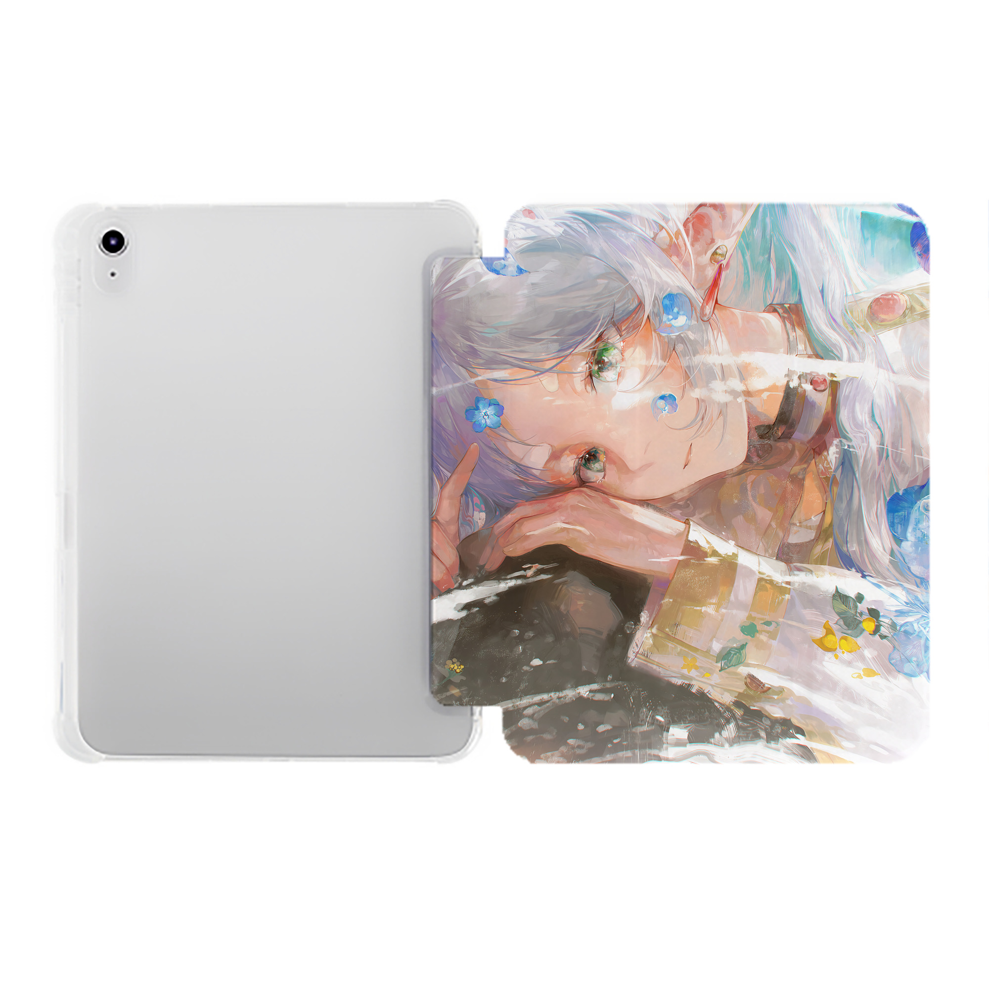 （画像用） 葬送のフリーレン Frieren IPad ケース ペン収納付き 三つ折りスタンド PUレザー×シリコン 対応機種9.5/10.5/10.9インチ